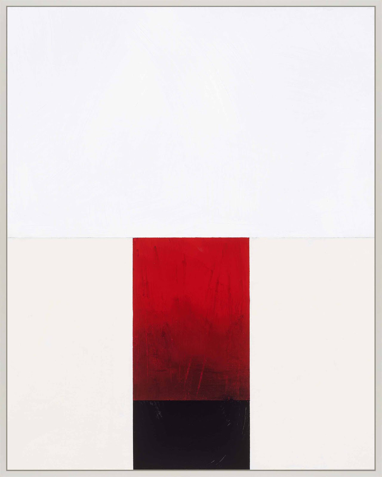 Tempo with Red 2 Print by Robert Kamnatnik, 30" H x 24" W x 1.38" D, White Framed Canvas