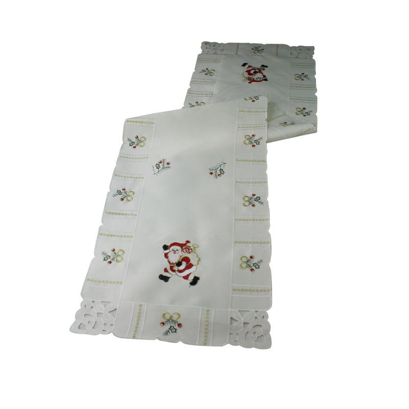 Chemin de table père noël Pulver, Blanc, L 54 po x l 14 po
