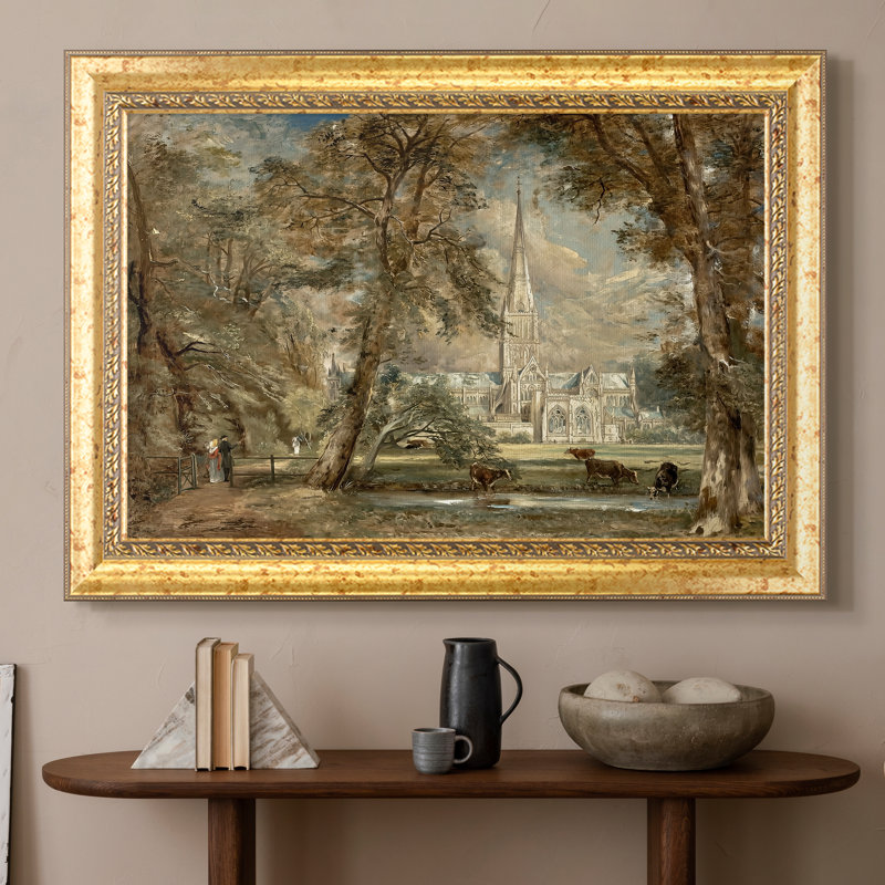 Cathédrale de Salisbury vue de l'évêché, v. 1822-1823-John Constable-Toile encadrée sur mesure, 16 po x 22 po