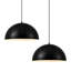 Ragheb 1 - Matte Black Dome Pendant Light – Black Metal with White Lining, Modern Ceiling Fixture for Kitchen, Dining & Living Room