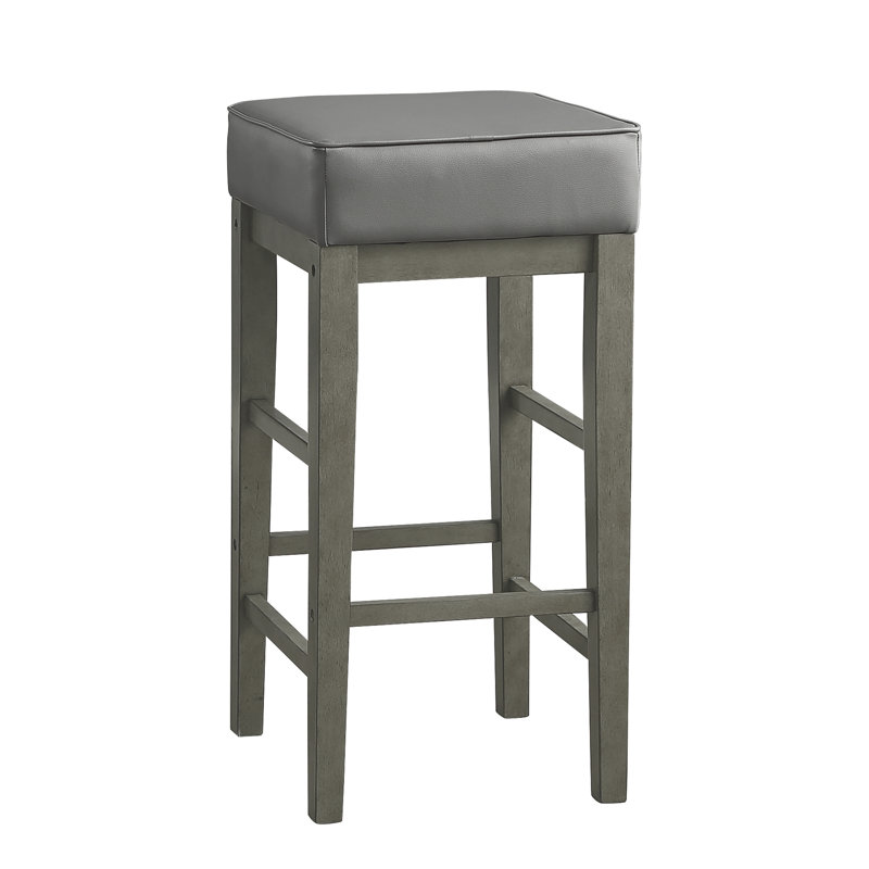 Tabouret de bar rembourré en similicuir Duffield, Tabouret de bar (siège d'une hauteur de 30 po), Gris