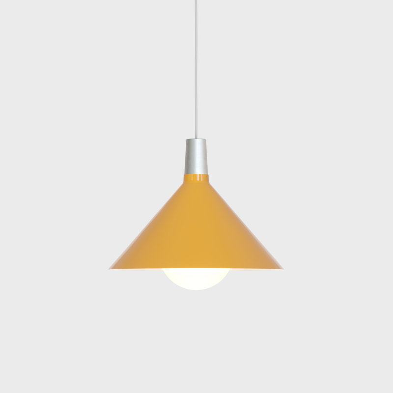 Medium Bower Pendant Light In Anodised Aluminium, Yellow