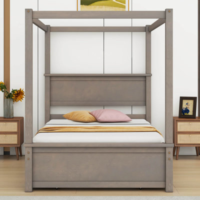 Zaelin Full Size Wood Canopy Bed