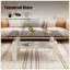 Table basse moderne moderne avec plateau en verre trempé et rangement en panneau de fibres à densité moyenne, transparente et durable pour les salons-125534191-125534190