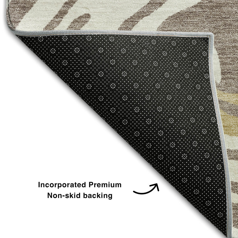 Premium Machine Washable Cossette AMF1051 Swirls Rug, Rectangle 9' x 12'