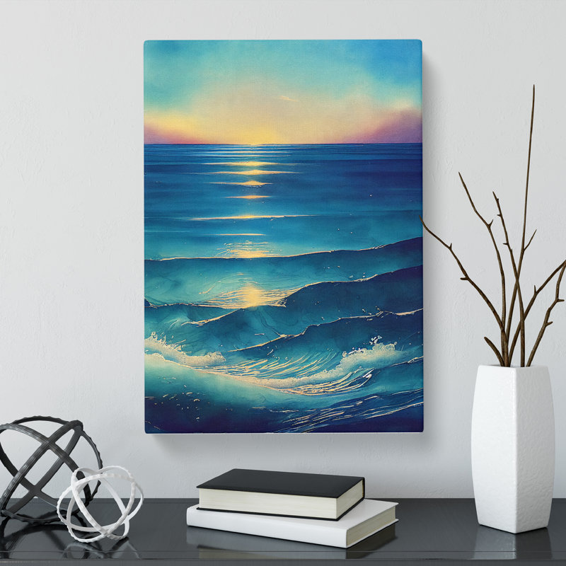 Watercolour Seascape Vol.2 - Wrapped Canvas, 60cm H x 40cm W x 3cm D