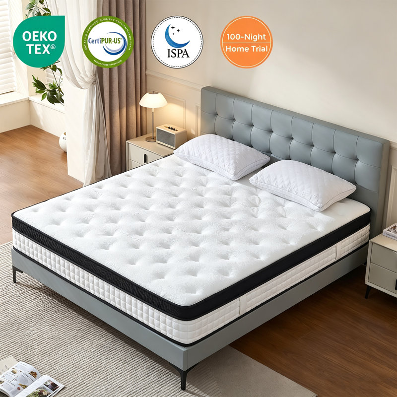 28cm 9-Zone Gel Memory Foam Pocket Sprung Mattress, King(150x200x28cm)