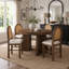 Ensemble de table de salle à manger 5 pièces pour 5 personnes, ensemble de table de salle à manger extensible rétro avec 4 chaises rembourrées, table de cuisine et chaises pour la salle à manger et la cuisine (noyer et beige)-228804128-228804129-228804130