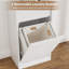 Meuble à linge basculant de style ferme - Rangement simple en bois avec tiroir et panier - Poubelle dissimulée de 38 litres - Organisateur pour salle de bain et cuisine - Blanc antique, meuble simple