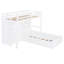 Lit superposé simple avec tiroirs, garde-robe, tablettes de rangement et lit hydraulique, blanc