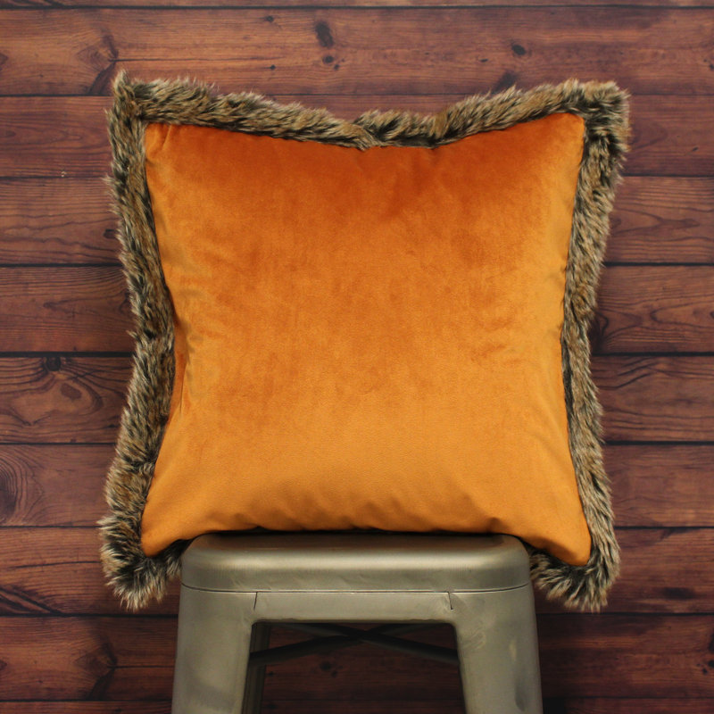 Dobson Square Throw Pillow Cover, Rust