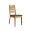 Herrman 80cm Square Dining Table 4 Chairs Set. Ladder Back Chairs. Leather Cushioned Seat.-895533498
