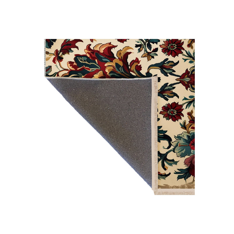 Tapis tissé à motif floral lavable Mosso, 5'1" x 7'7"