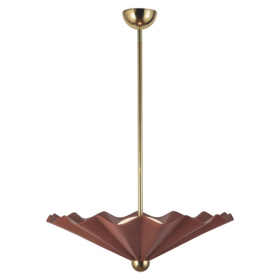 Furrow 25-in Red dimmable LED Pendant