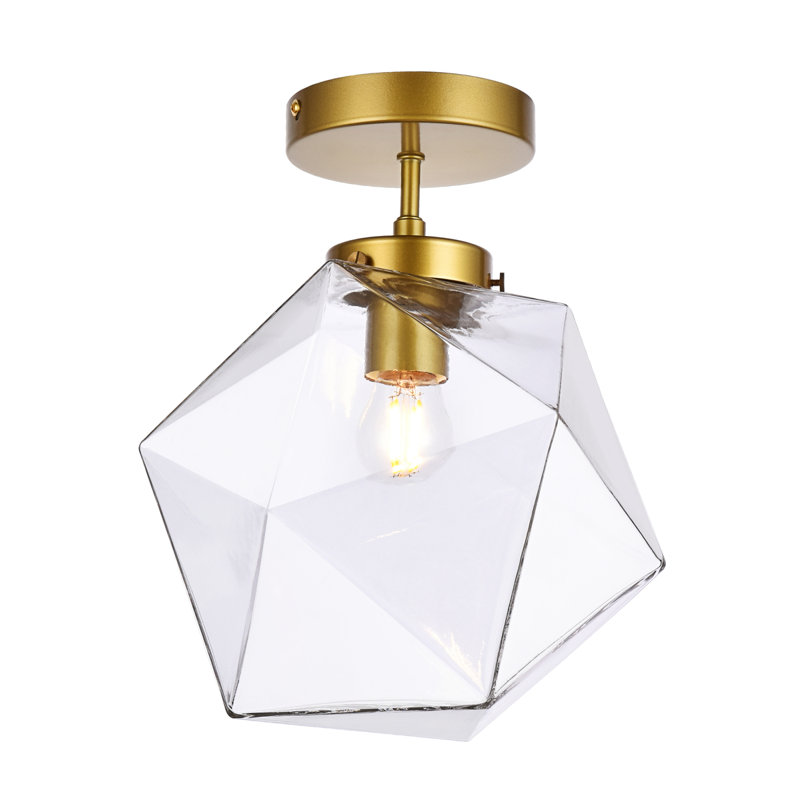 Hankerson Flush Mount, Brass, Clear