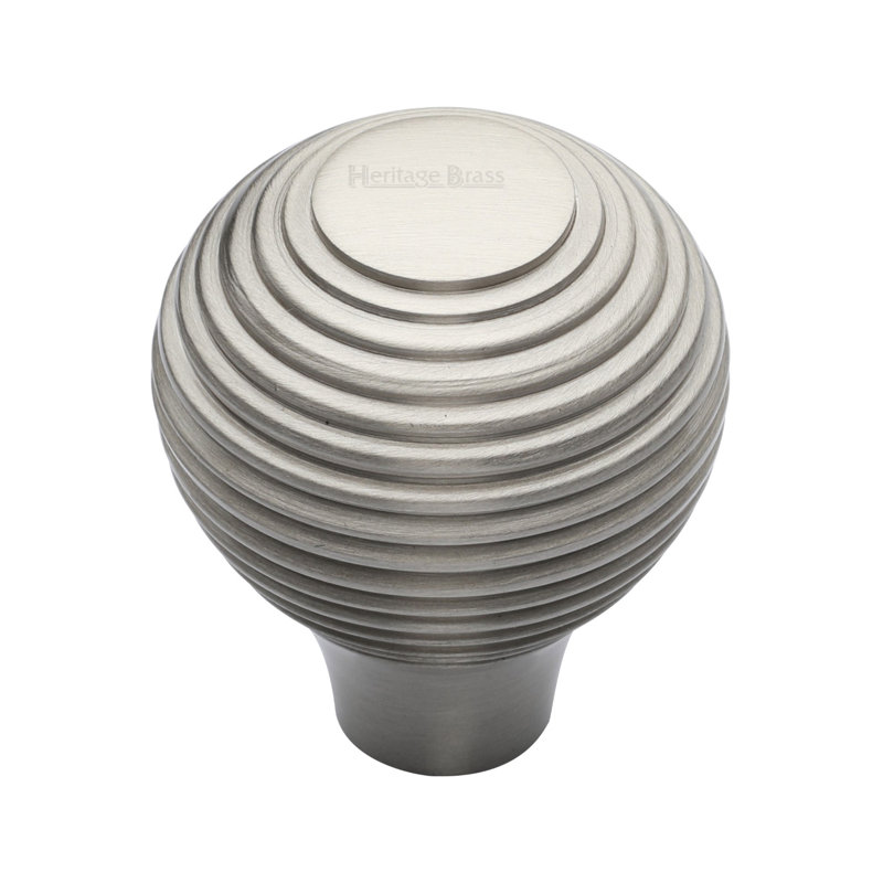 Heritage Brass Heritage Cabinet Knob Reeded Design, Satin Nickel, 3.8cm
