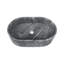 Vasque de salle de bain en pierre naturelle grise, contours lisses, bassin spacieux, finitions artisanales