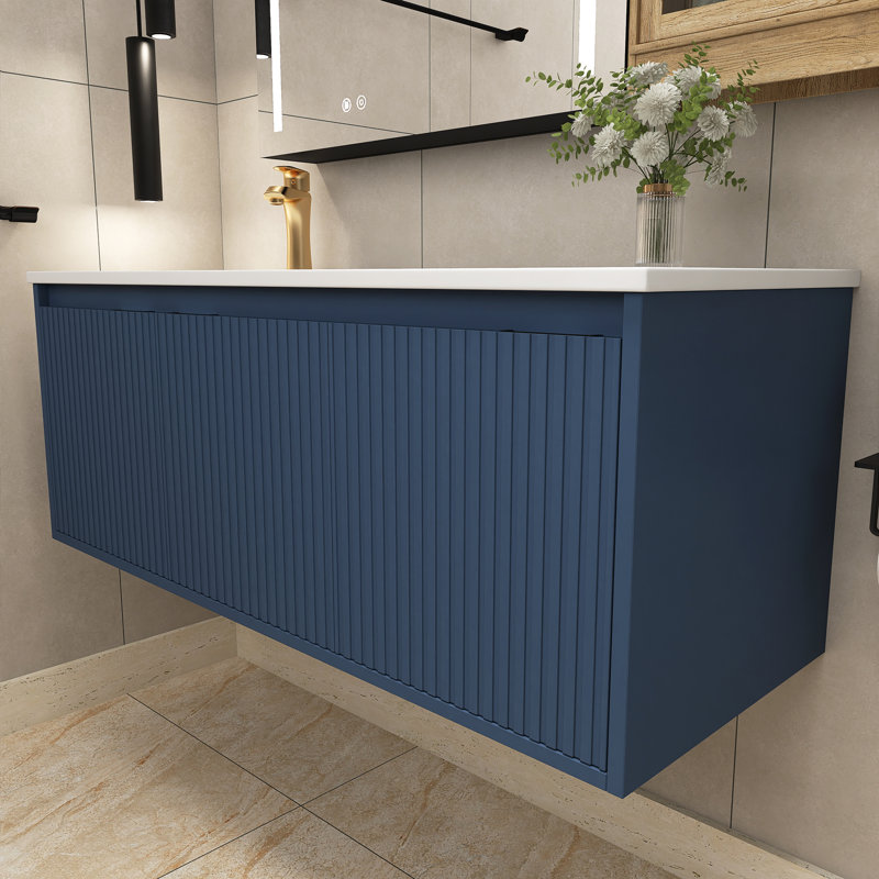 Meuble-lavabo simple 48 po avec plateau en résine Weslyn