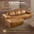 Modular Deep Seat Faux Wax Leather Modern L-shaped Sectional Sofa In Light Brown With Wide Armrests, No Assembly Required,Compression Packed-2104784329