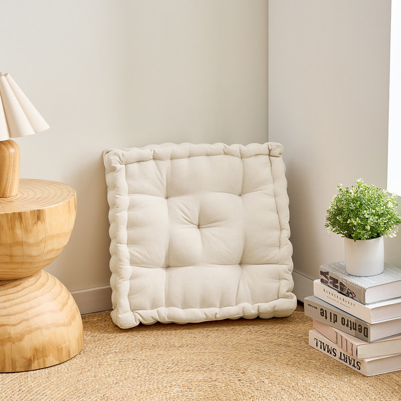 Rainha® - Coussin classique capitonné, Crème, crème