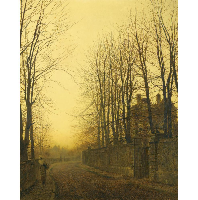 «Late Autumn» par John Atkinson Grimshaw - Art mural sur toile tendue avec châssis, H 24 po x l 17 po