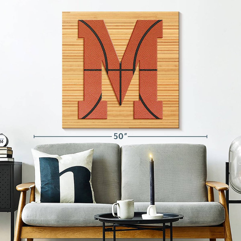 Tergel Basketball Letter M, 33" H x 33" W