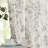 Neacsa Linen Semi Sheer Peony Flower Patterned Rod Pocket Curtain Pair-38675484-27720683