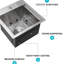 Évier de cuisine de 15 po en acier inoxydable de calibre 18, nickel brossé, facile à entretenir, lavabo simple fonctionnel avec modes interchangeables, forme en X pour l'écoulement de l'eau, support à enroulement et