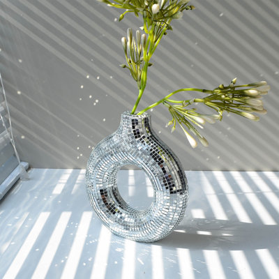 Miroir Donut Vase Modern Glam Vase décoratif pour bureau à domicile