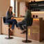  Tabourets de bar pivotants réglables, chaises de comptoir modernes en cuir synthétique avec dossier et repose-pieds pour îlot de cuisine-797131679-797131677