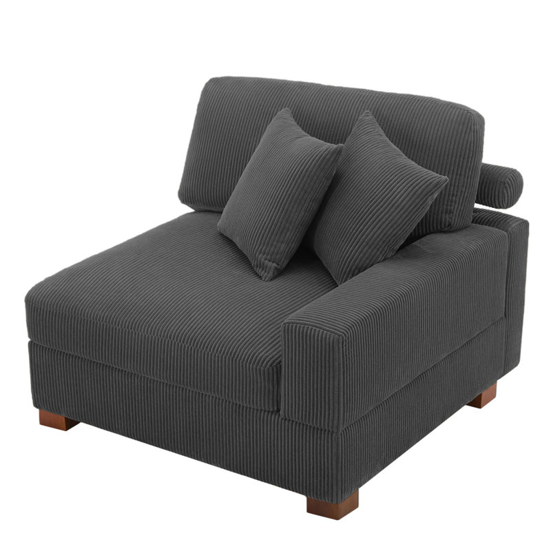 Milbrey 104.1Cm Wide Armchair, Grey Corduroy