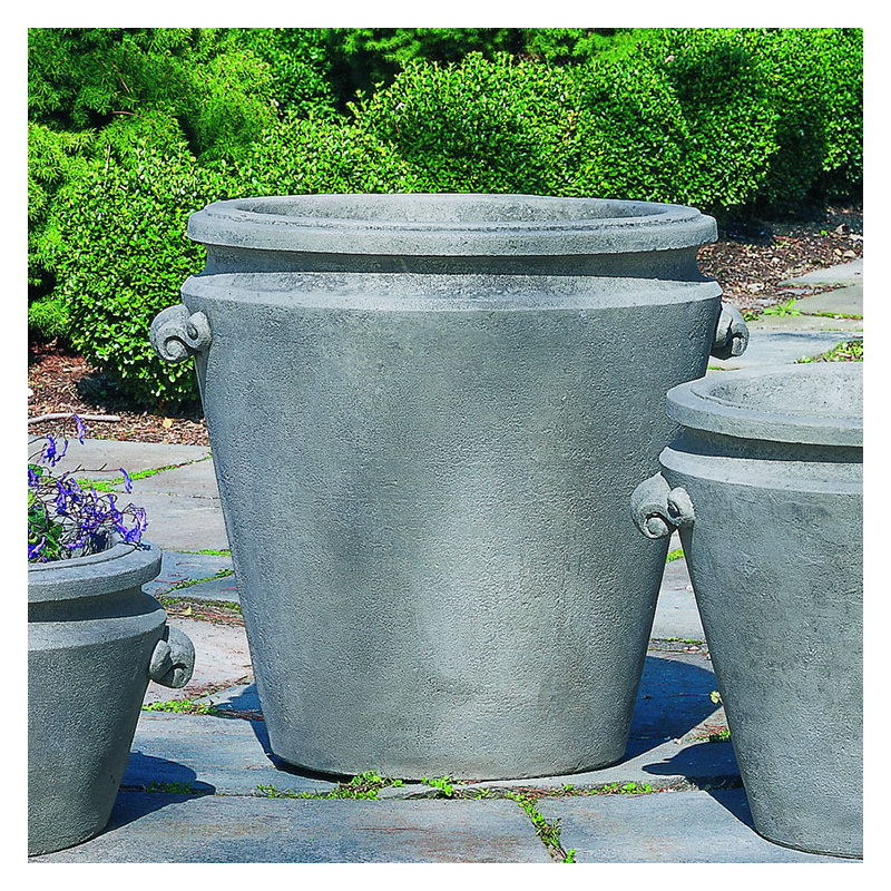 Scroll Handle Handmade Planter, Graystone, 19" H x 22" W x 20" D