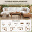 Canapés de patio avec rangement, ensemble moderne 8 pièces en bois d'acacia pour la cour