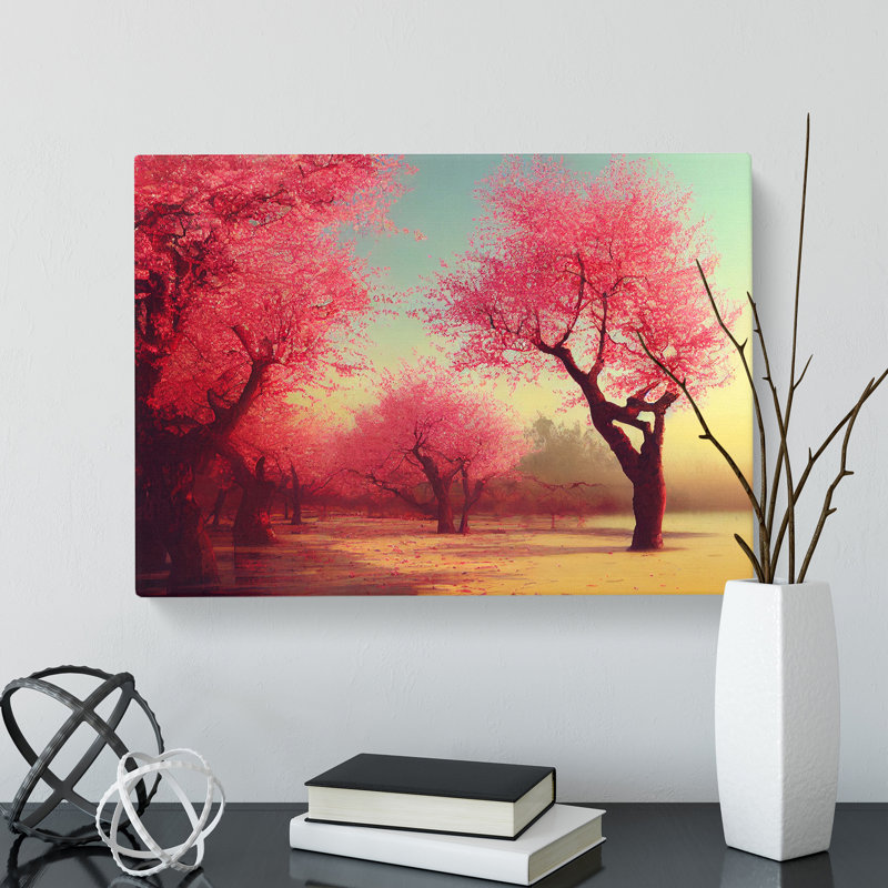 Dreamy Cherry Blossom Trees - Wrapped Canvas Print, 50cm H x 76cm W x 3cm D