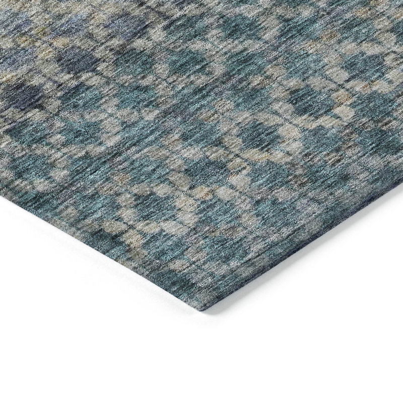 Machine Washable Indoor/Outdoor Chantille ACN1168 StripesRug, 1'8" x 2'6", Blue