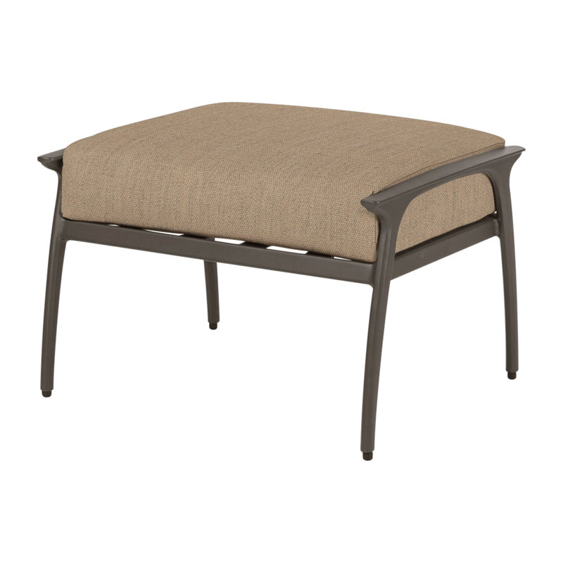 Amari Outdoor Ottoman, Canvas Heather Beige Sunbrella® Canvas, Carbon