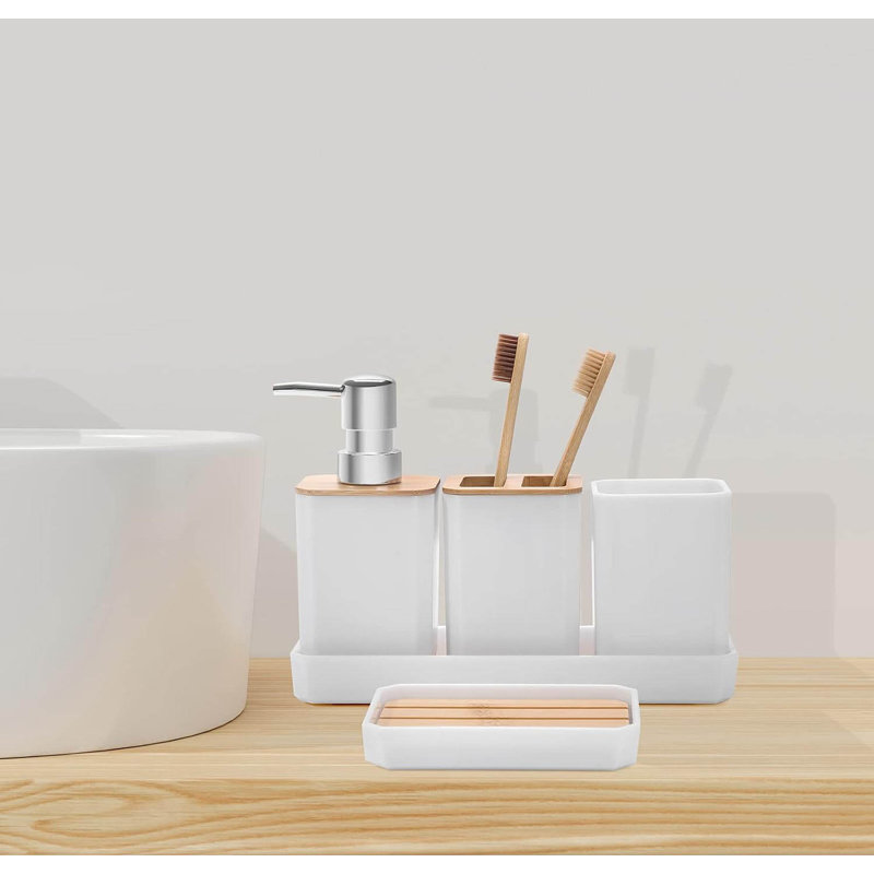 Bathroom Accessory Set, White