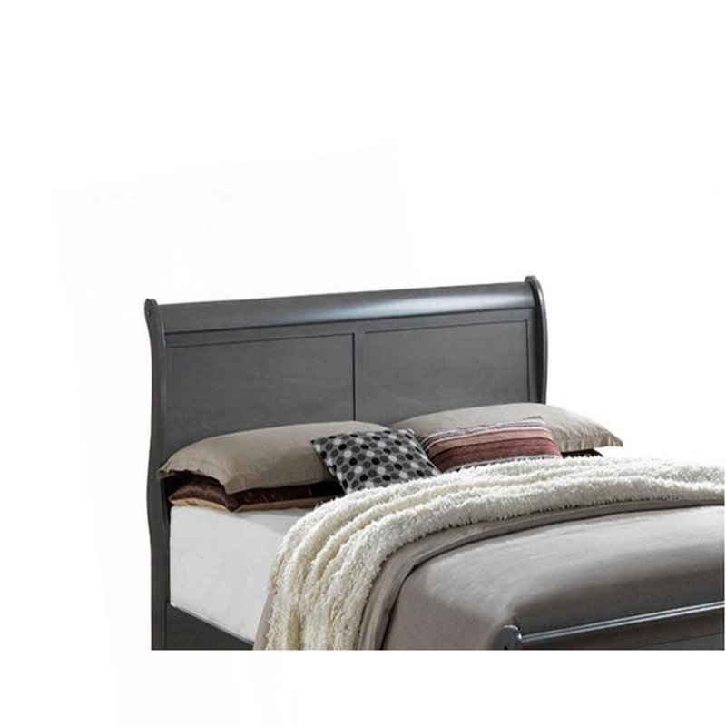 Lit-bateau classique classique gris Louis Phillipe, Grand lit, Gris