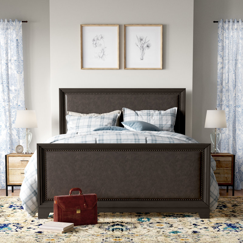 Lit tapissier standard Broseley, Brun foncé, Grand