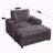 42.8" Oversized Chaise Lounge Chair With Storage Ottoman, Corduroy Sofa Bed With Cup Holders & USB Charging Port, Upholstered Sleeper Chair, Deep - Seat Reading Couch For Living Room, Bedroom-1511680877