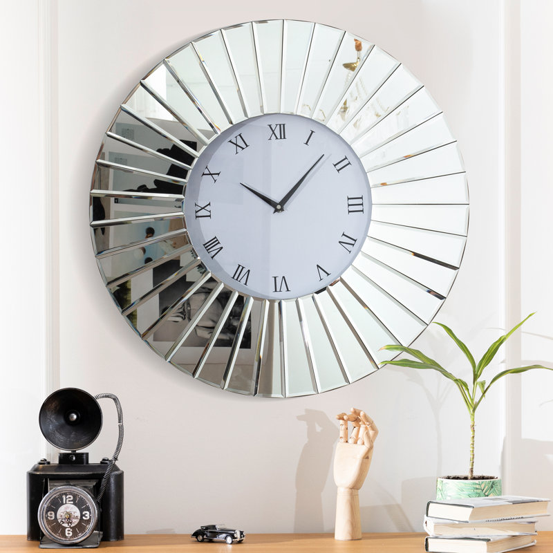 Jeni Round Glass Wall Clock, Medium