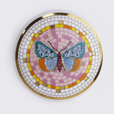 Set of 4 Colorful Butterfly Ceramic Knobs