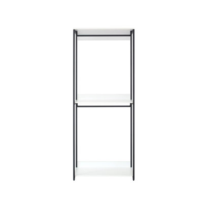 Cox Modular Closet System, 2 Hanging Rods, White Shelves, Black Metal