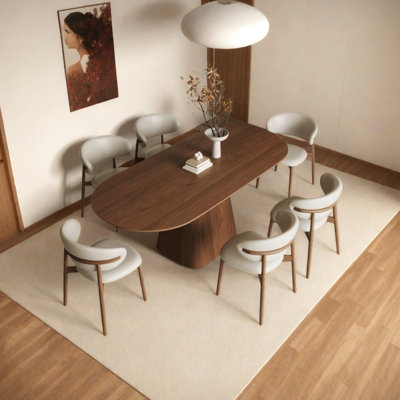 Table de salle à manger en bois massif de style rétro