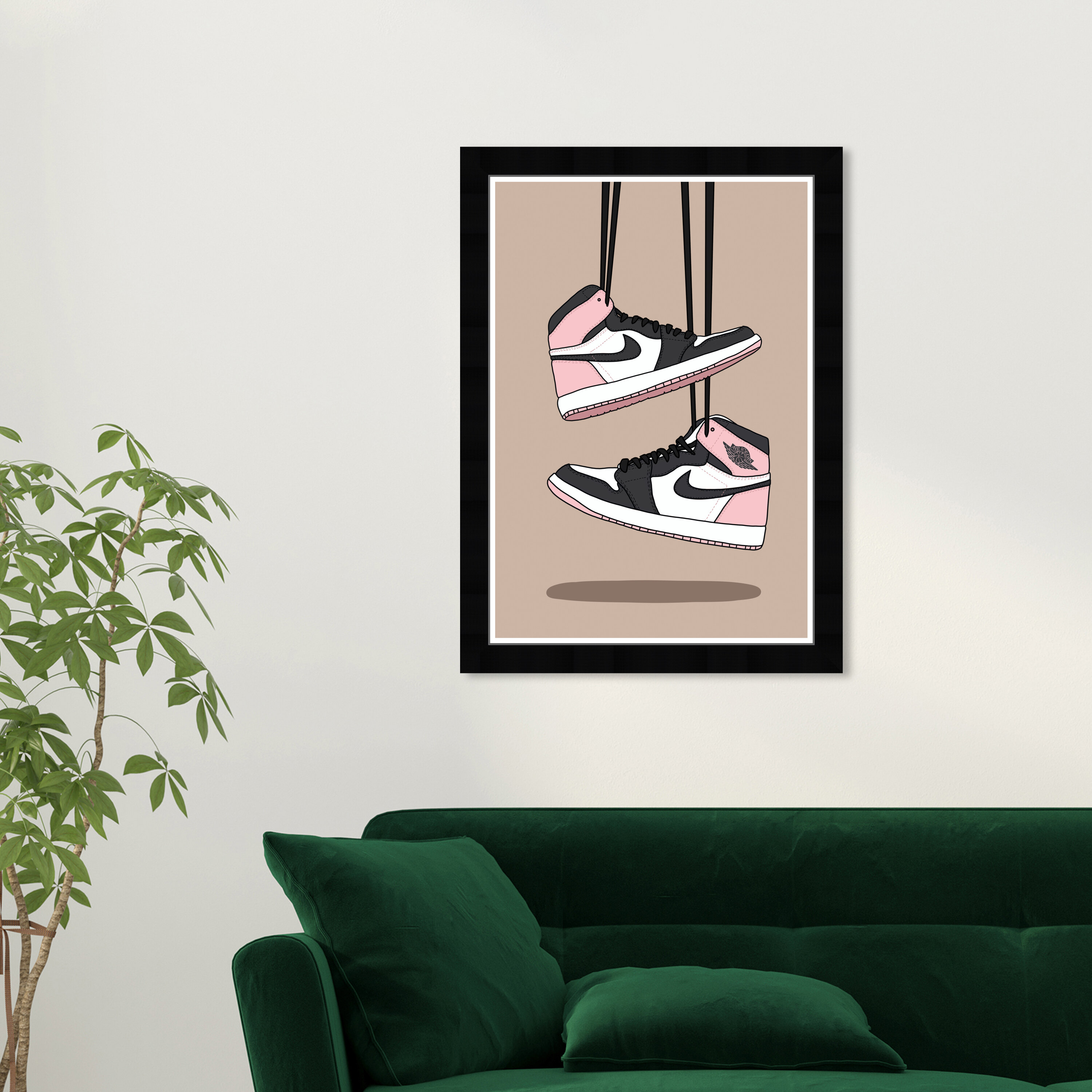 Mercer41 Fashion And Glam Scribble Sneaker Shoes Framed On Paper Print |  Wayfair