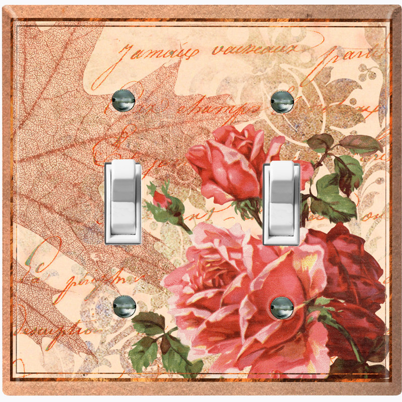Patterned 2 - Gang Toggle Light Switch Standard Wall Plate