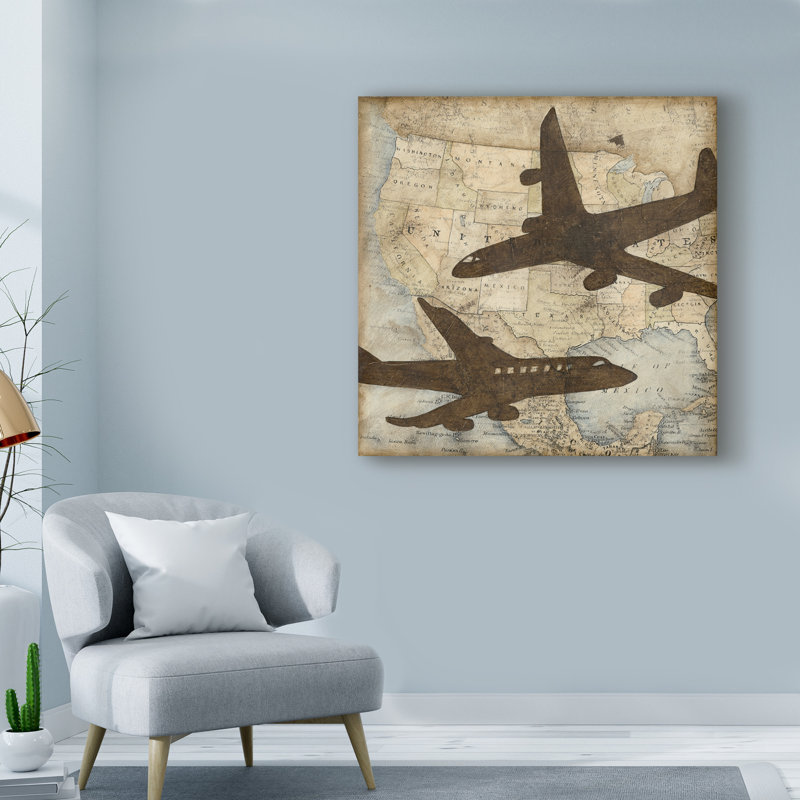« travel silhouette ii », art sur toile, H 24 po x l 24 po x P 2 po