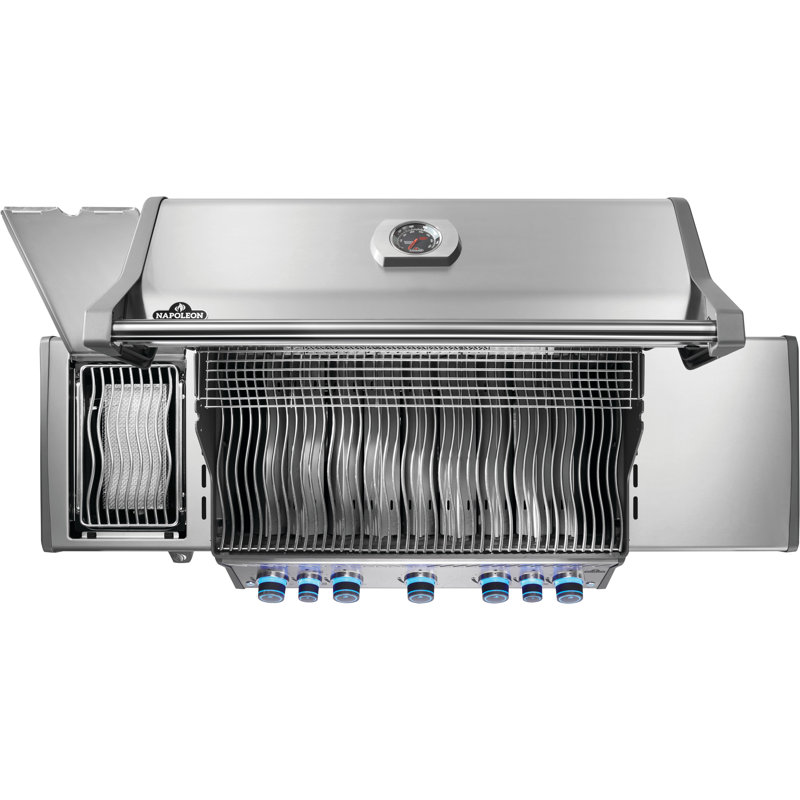 Barbecue à 5 brûleurs Rogue PRO-S 625 en acier inoxydable avec brûleur latéral et arrière infrarouge, Gaz naturel