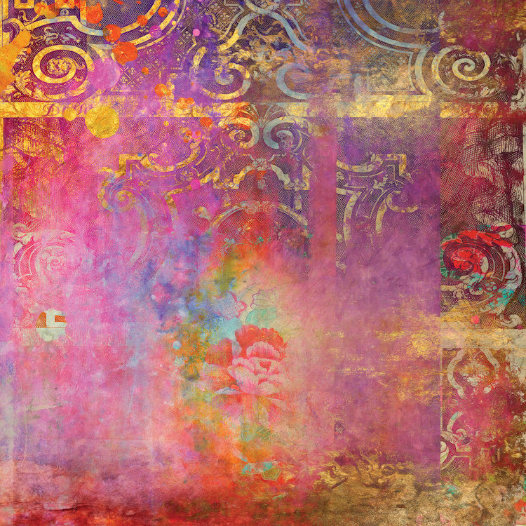 « antique future series : boho rose », impression sur toile tendue, H 18 po x l 18 po x P 1,5 po