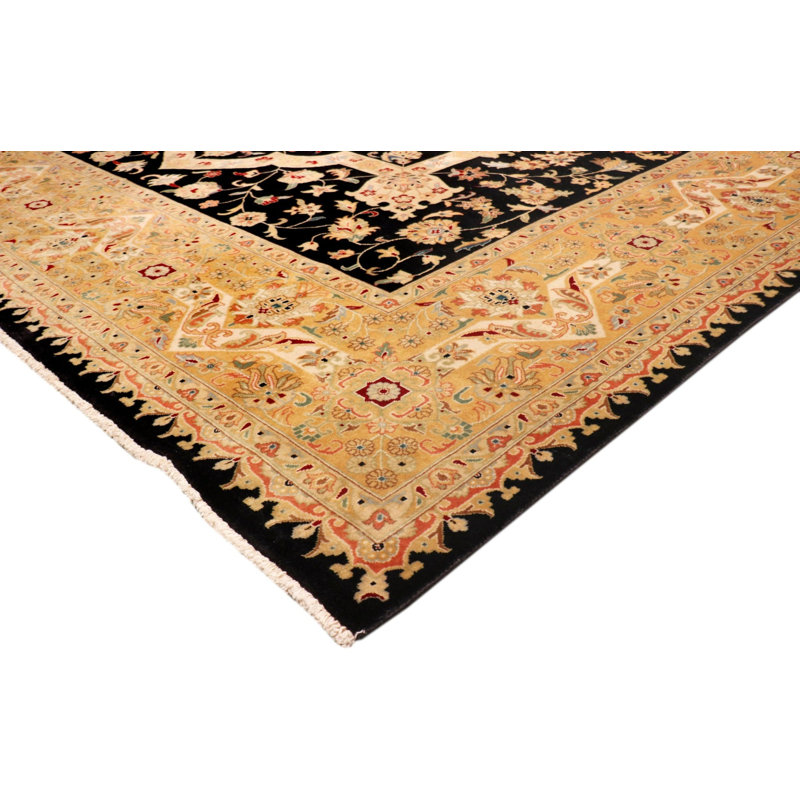 Canvello Tabriz Hand-Knotted Lamb's Wool Area Rug- 8'11" x 11'11"